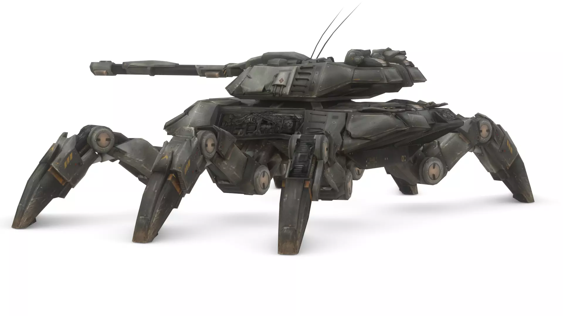 Spider Legged Tank 3D Model Futuristic Mecha Vehicle 3D model_4