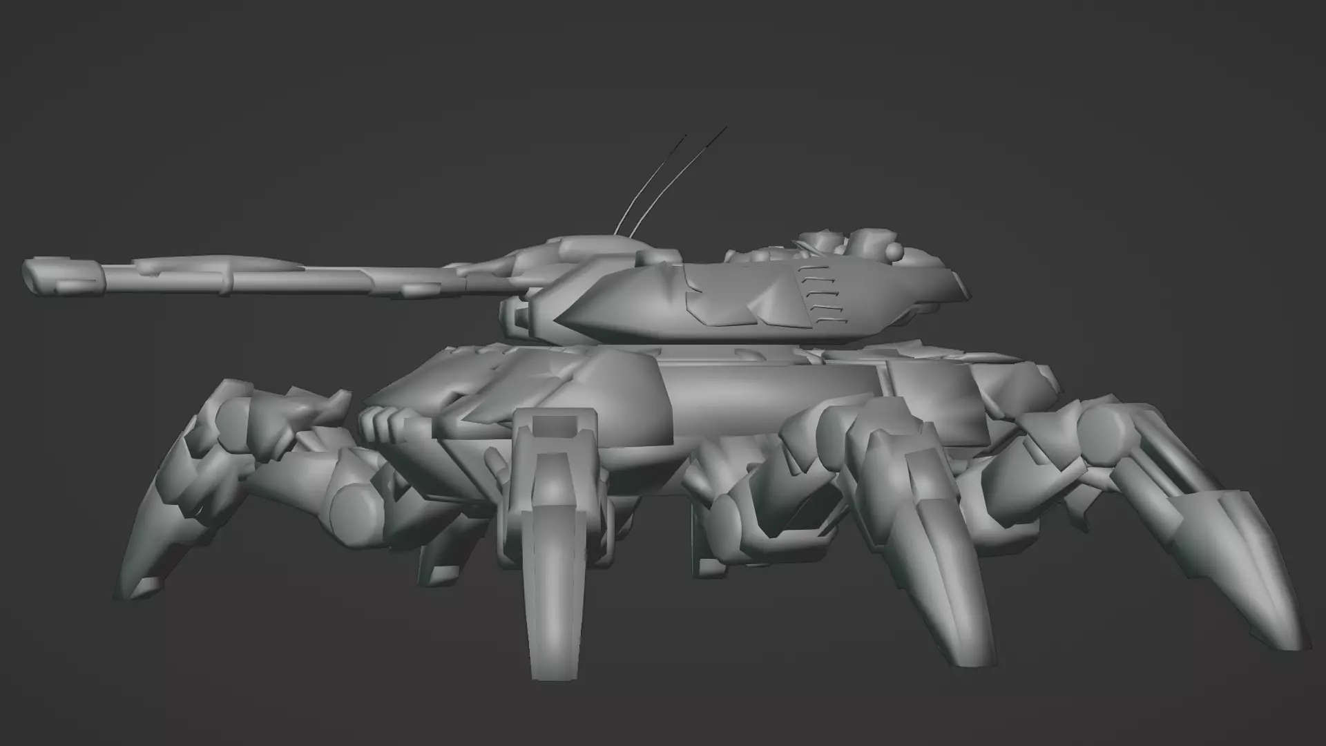 Spider Legged Tank 3D Model Futuristic Mecha Vehicle 3D model_13
