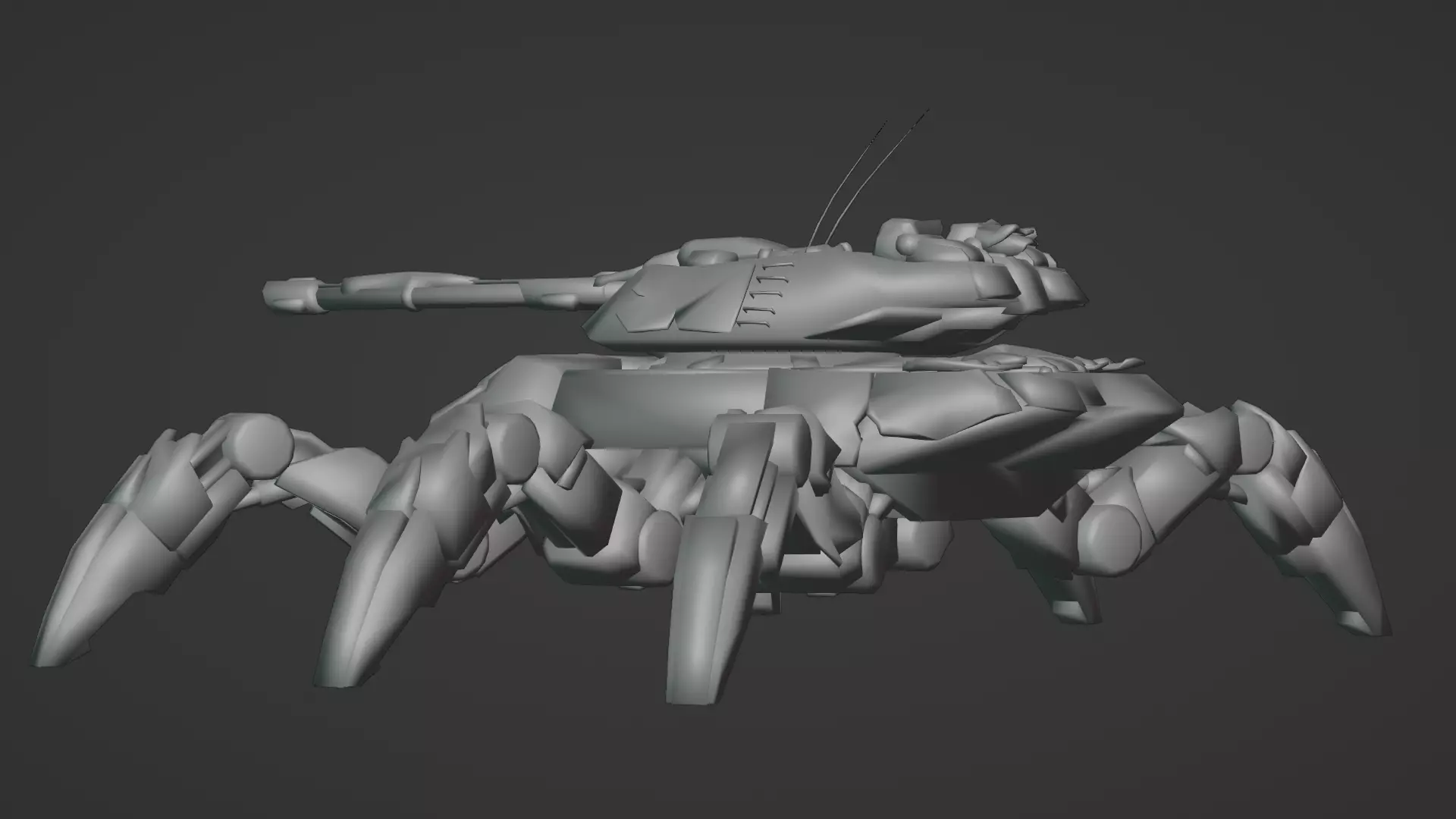 Spider Legged Tank 3D Model Futuristic Mecha Vehicle 3D model_17