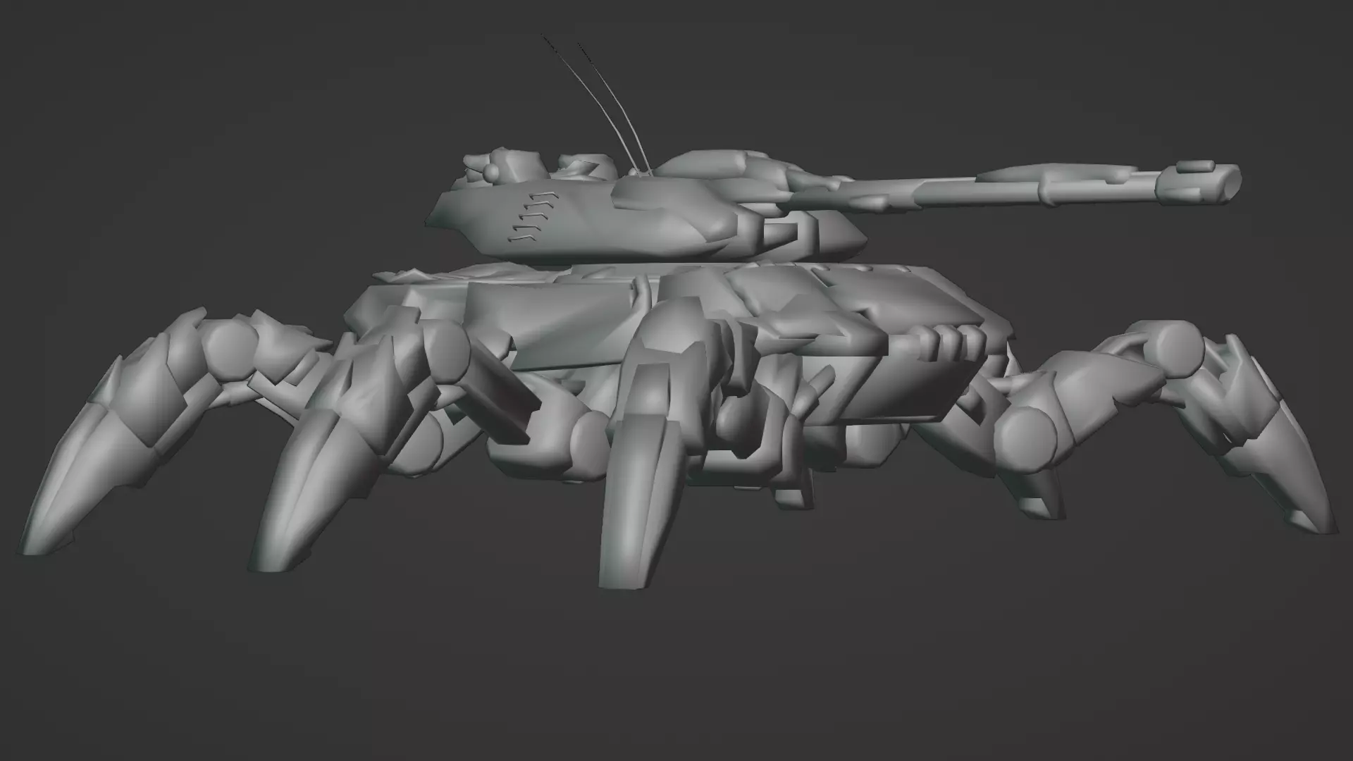 Spider Legged Tank 3D Model Futuristic Mecha Vehicle 3D model_18