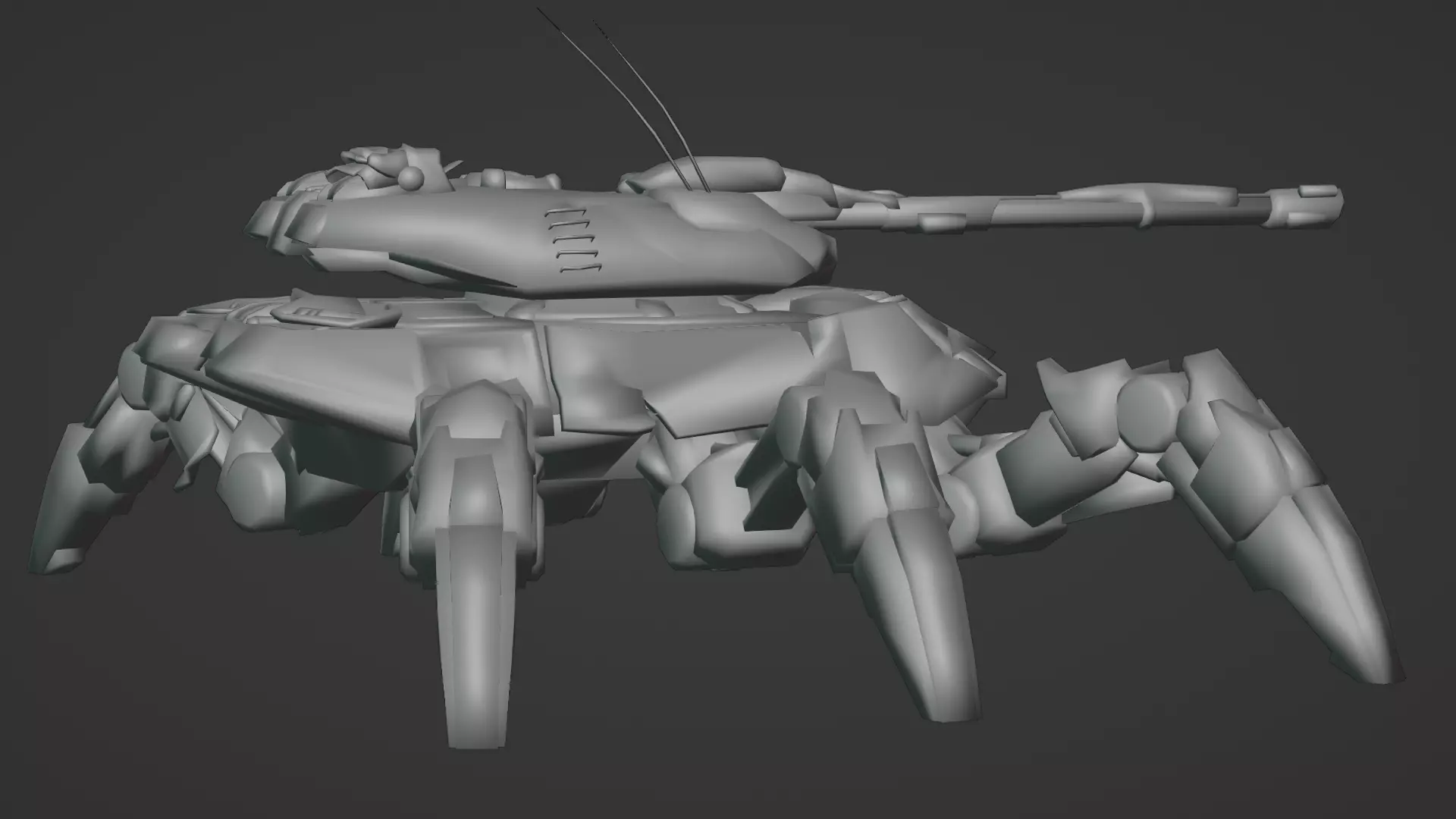 Spider Legged Tank 3D Model Futuristic Mecha Vehicle 3D model_19