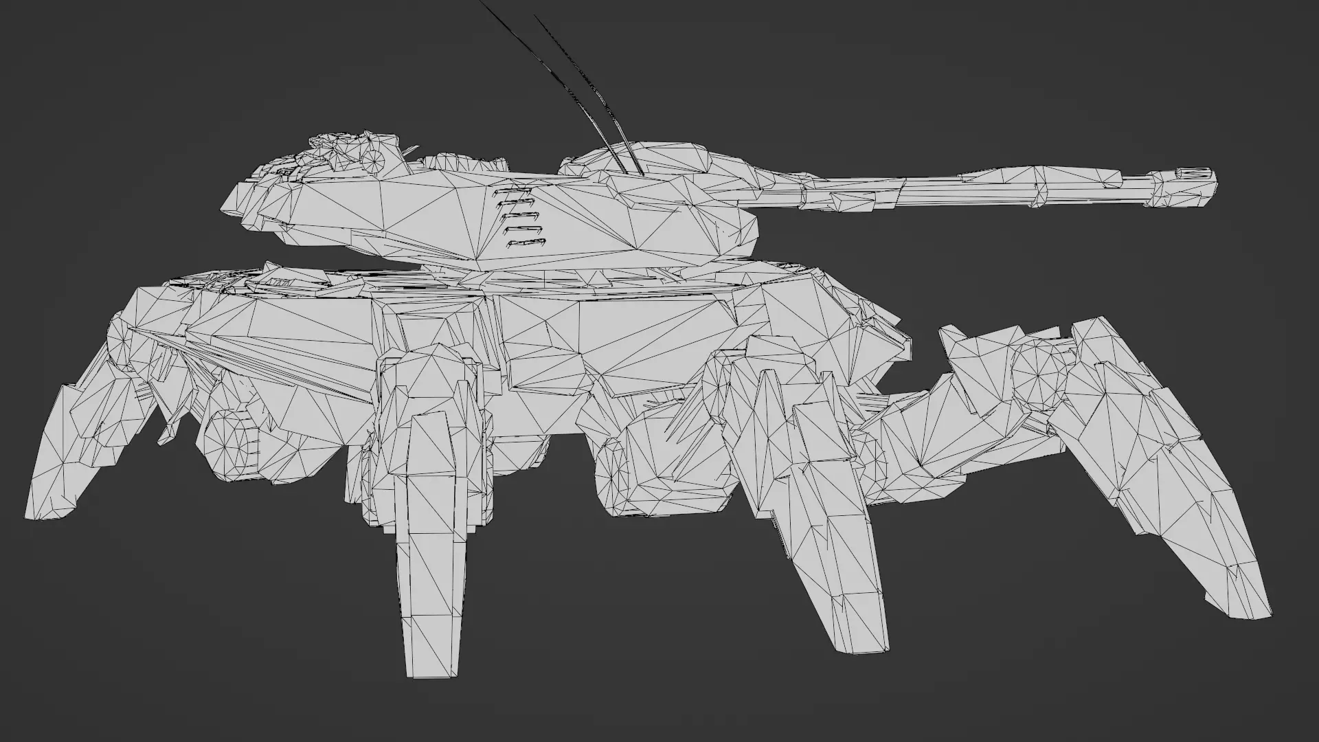 Spider Legged Tank 3D Model Futuristic Mecha Vehicle 3D model_34