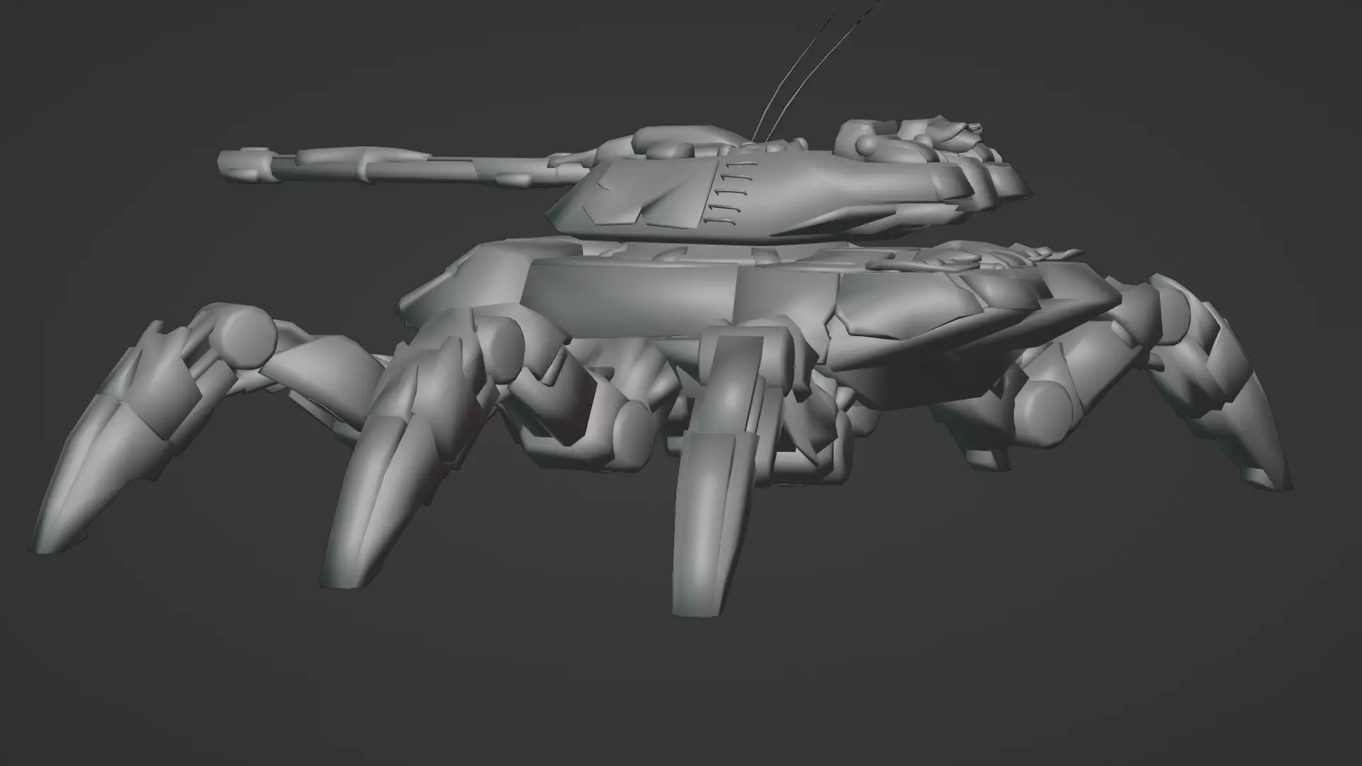 Spider Legged Tank 3D Model Futuristic Mecha Vehicle 3D model_22
