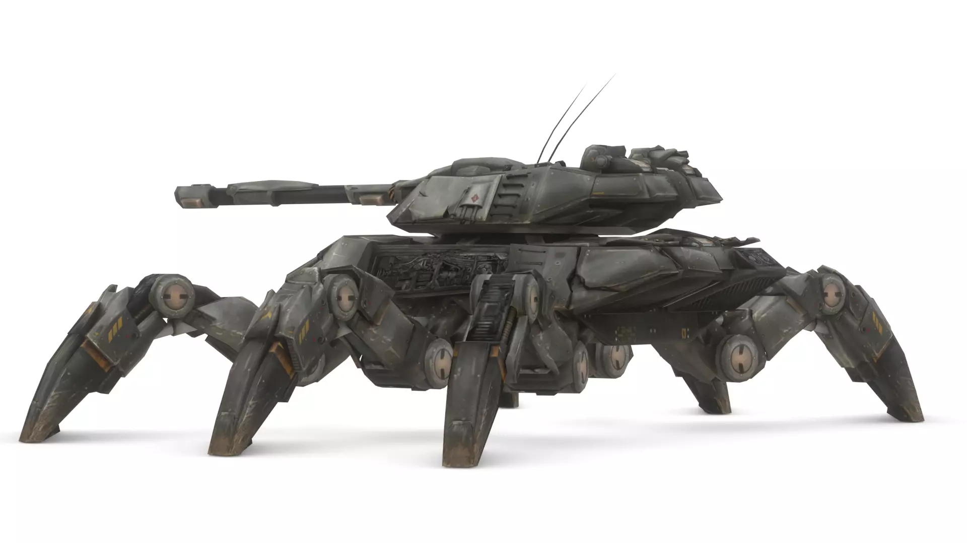 Spider Legged Tank 3D Model Futuristic Mecha Vehicle 3D model_6