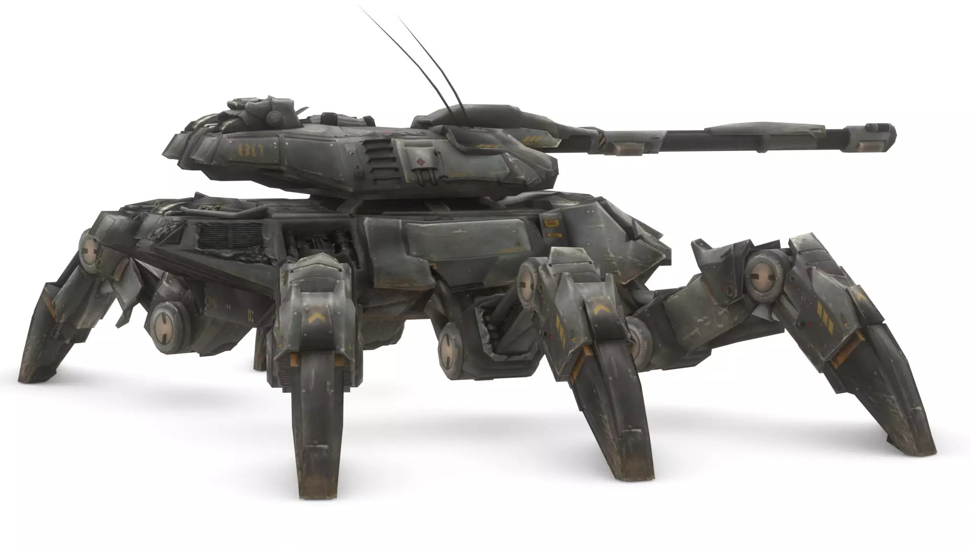 Spider Legged Tank 3D Model Futuristic Mecha Vehicle 3D model_8