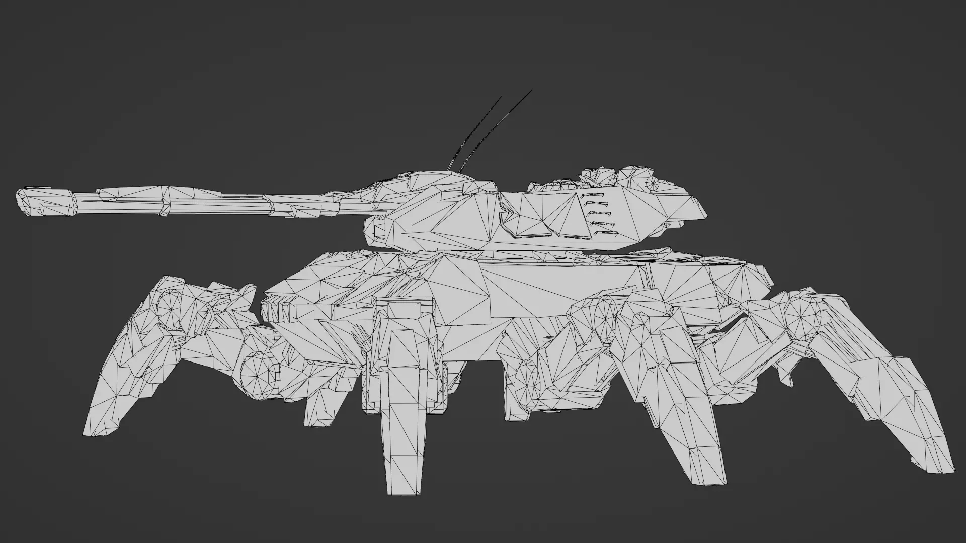 Spider Legged Tank 3D Model Futuristic Mecha Vehicle 3D model_25