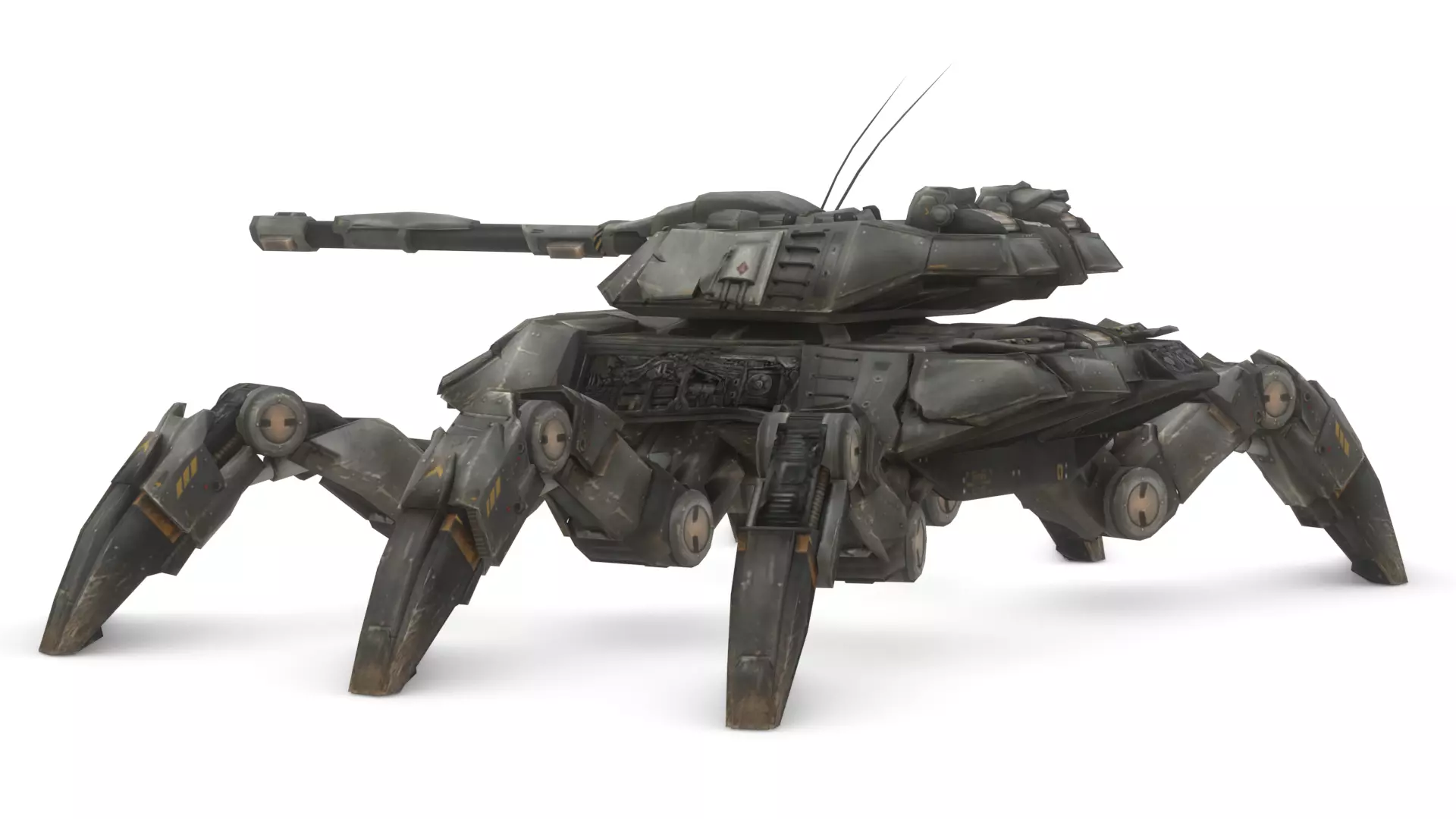 Spider Legged Tank 3D Model Futuristic Mecha Vehicle 3D model_2