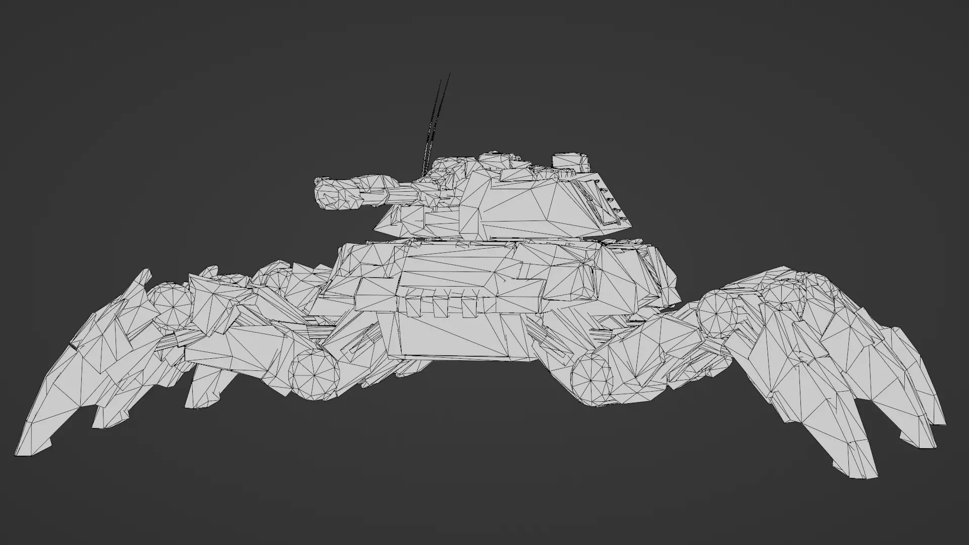 Spider Legged Tank 3D Model Futuristic Mecha Vehicle 3D model_28