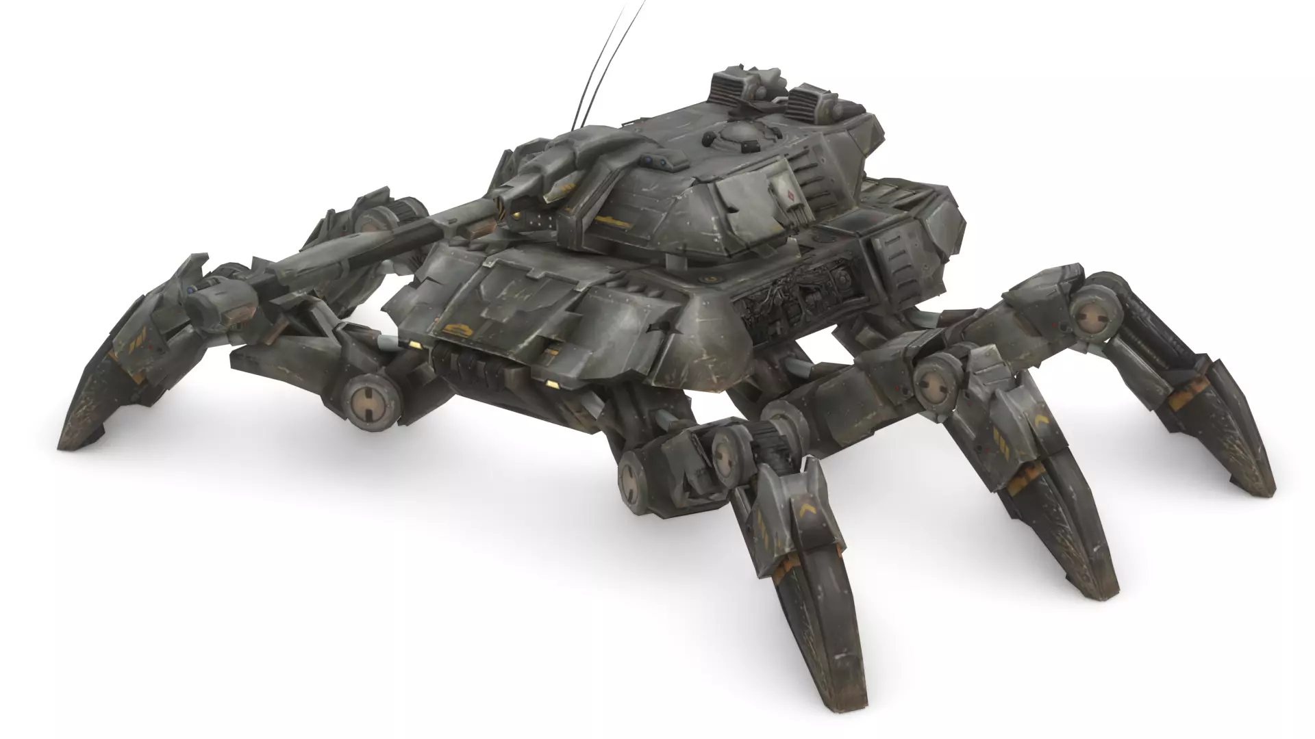 Spider Legged Tank 3D Model Futuristic Mecha Vehicle 3D model_11