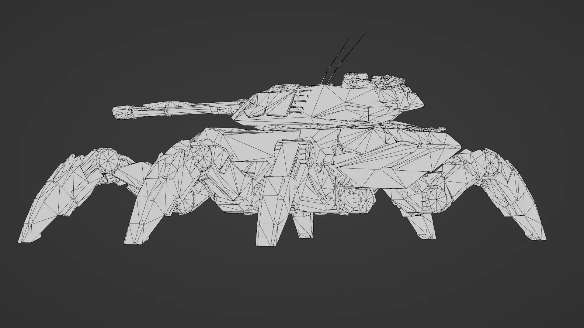 Spider Legged Tank 3D Model Futuristic Mecha Vehicle 3D model_26