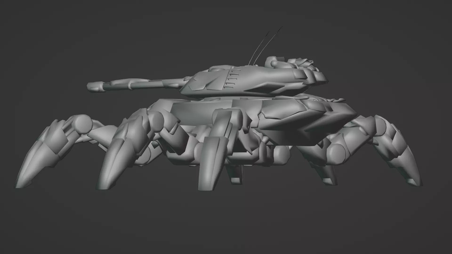 Spider Legged Tank 3D Model Futuristic Mecha Vehicle 3D model_20