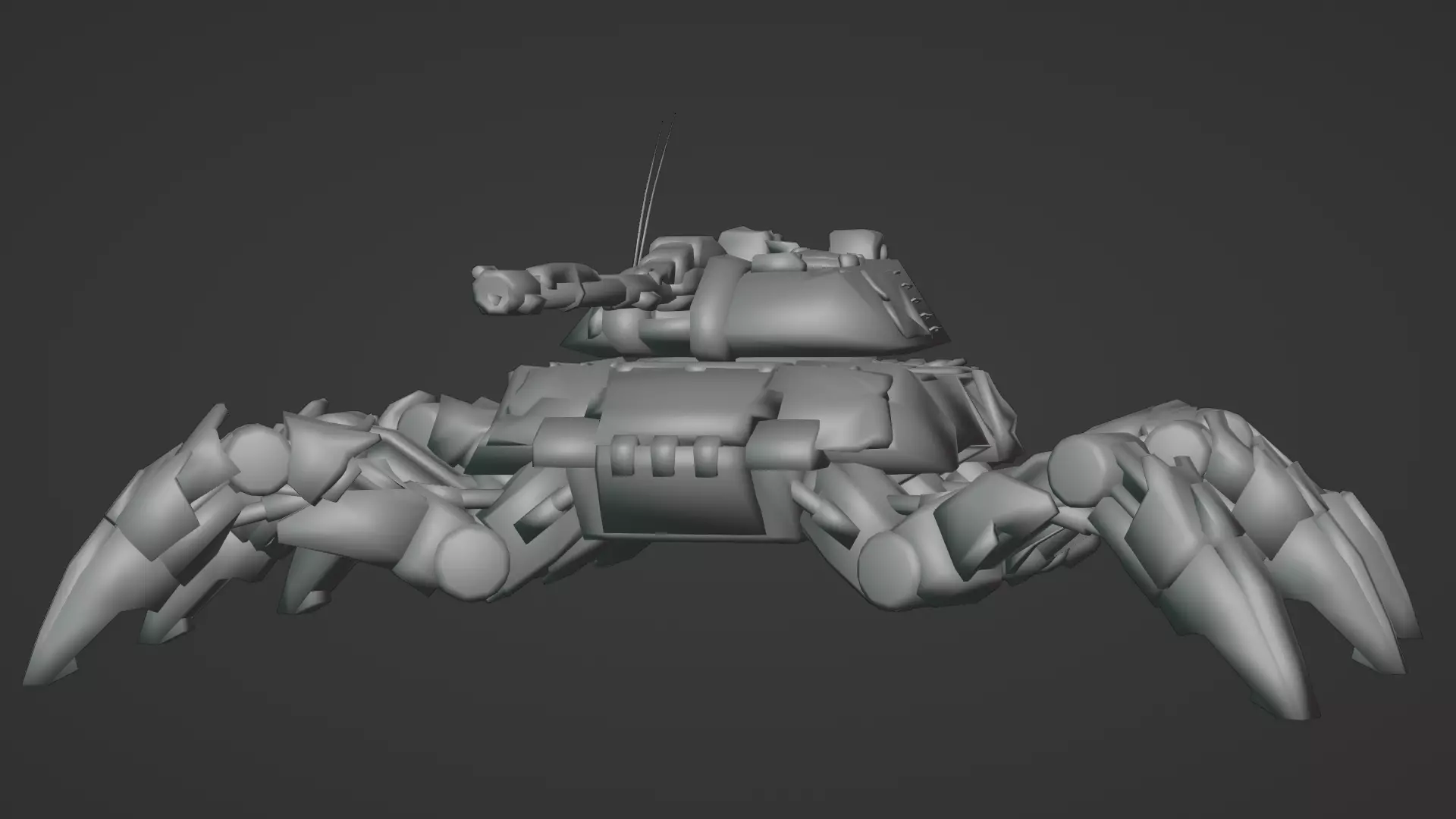 Spider Legged Tank 3D Model Futuristic Mecha Vehicle 3D model_23