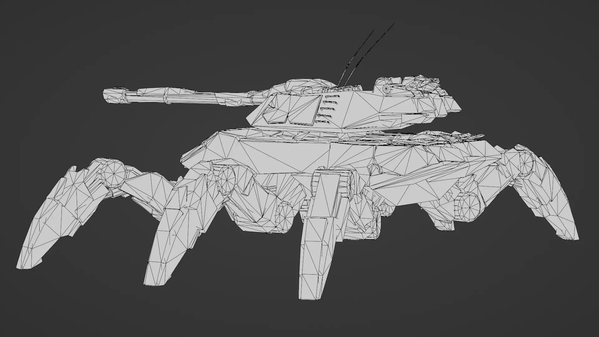 Spider Legged Tank 3D Model Futuristic Mecha Vehicle 3D model_27