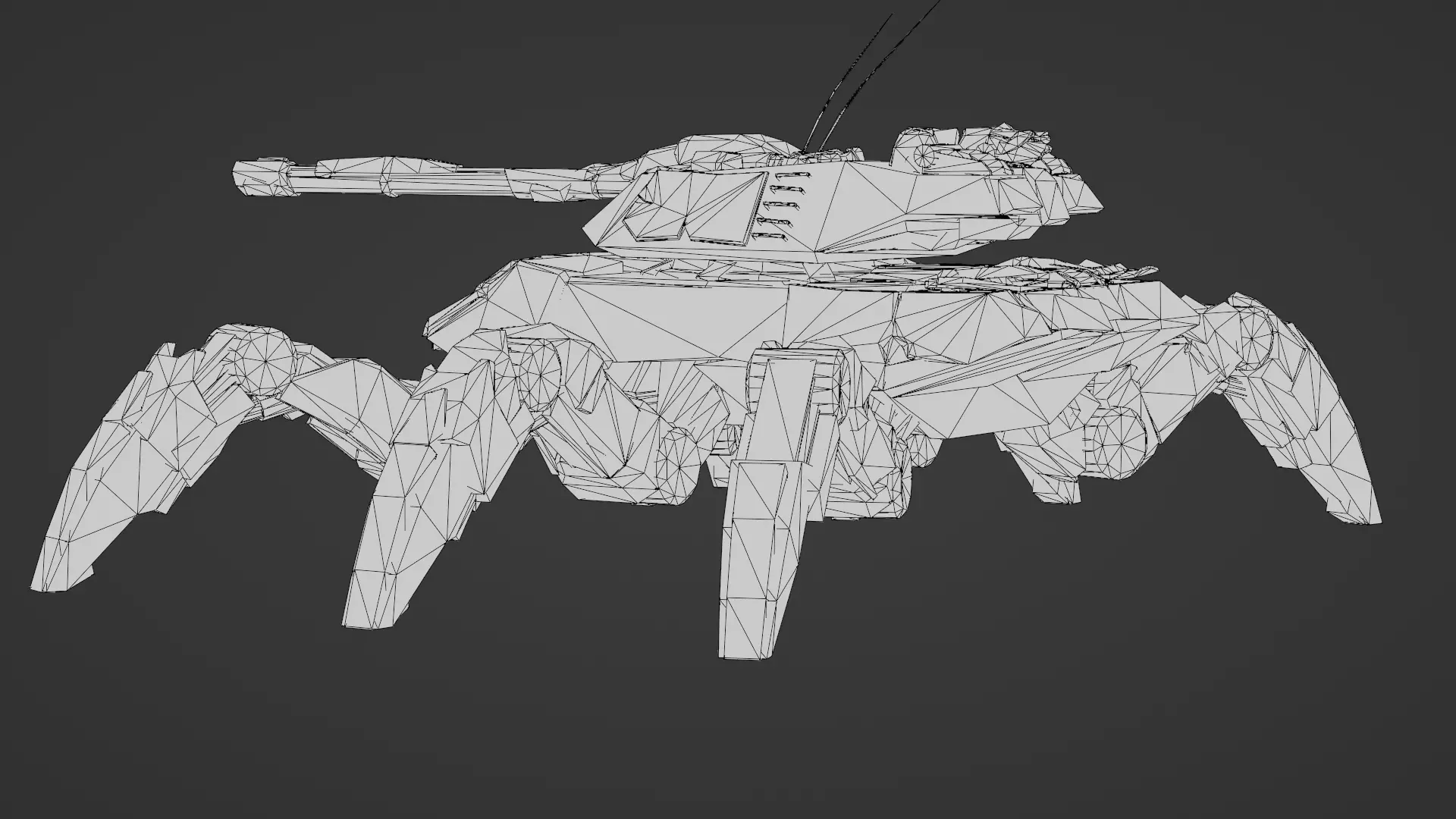 Spider Legged Tank 3D Model Futuristic Mecha Vehicle 3D model_24