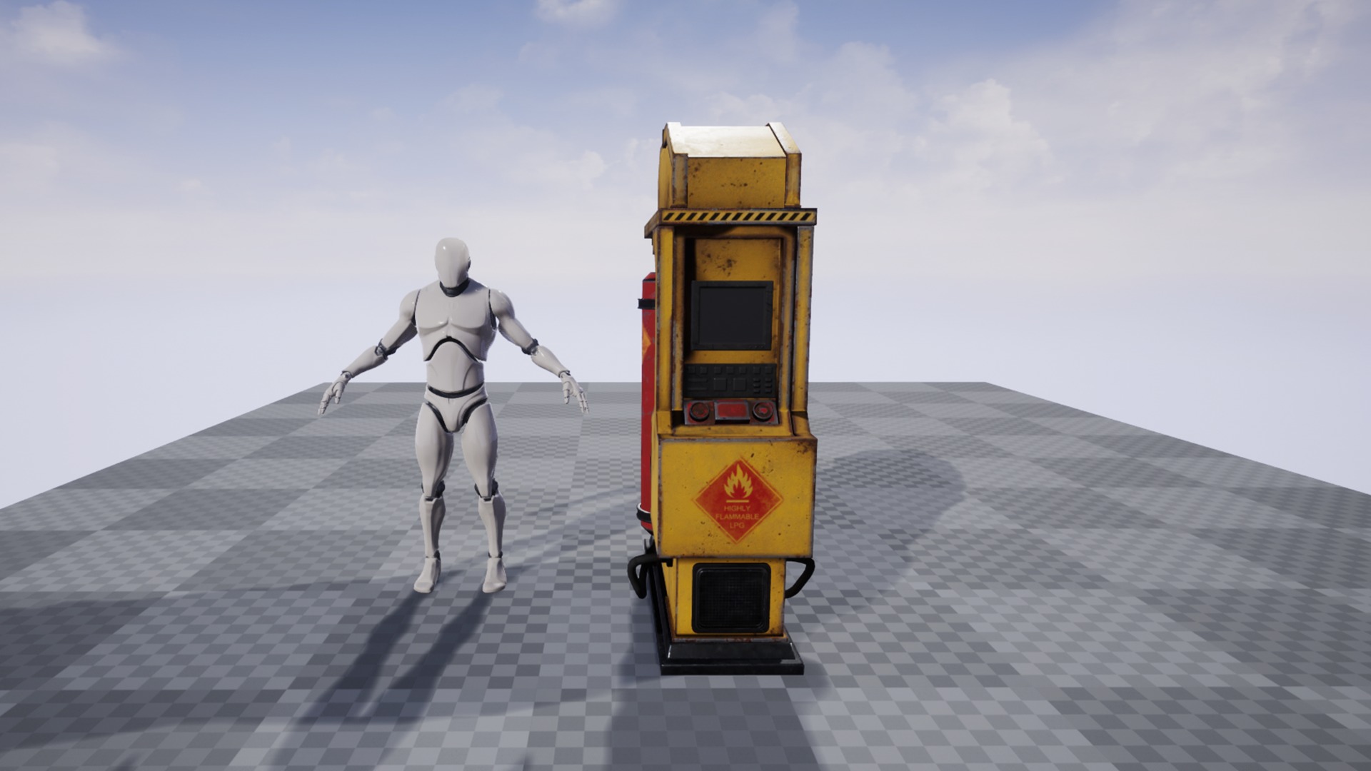 Gas station Low-poly 3D model_5