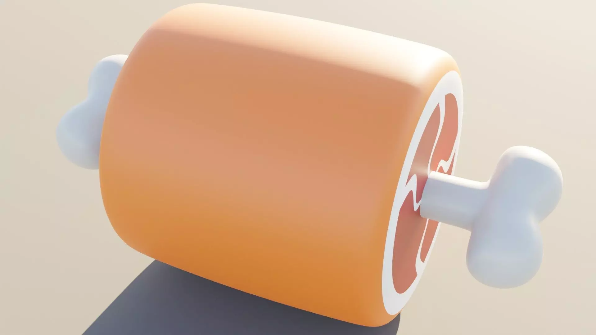 Cartoon Bone Of Meat 3D model_0