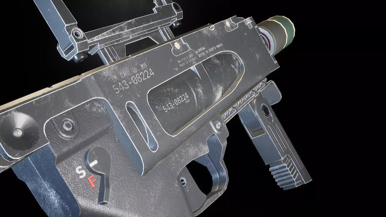 AAA GL320 Grenade Launcher Game Ready PBR Low-poly 3D model_0