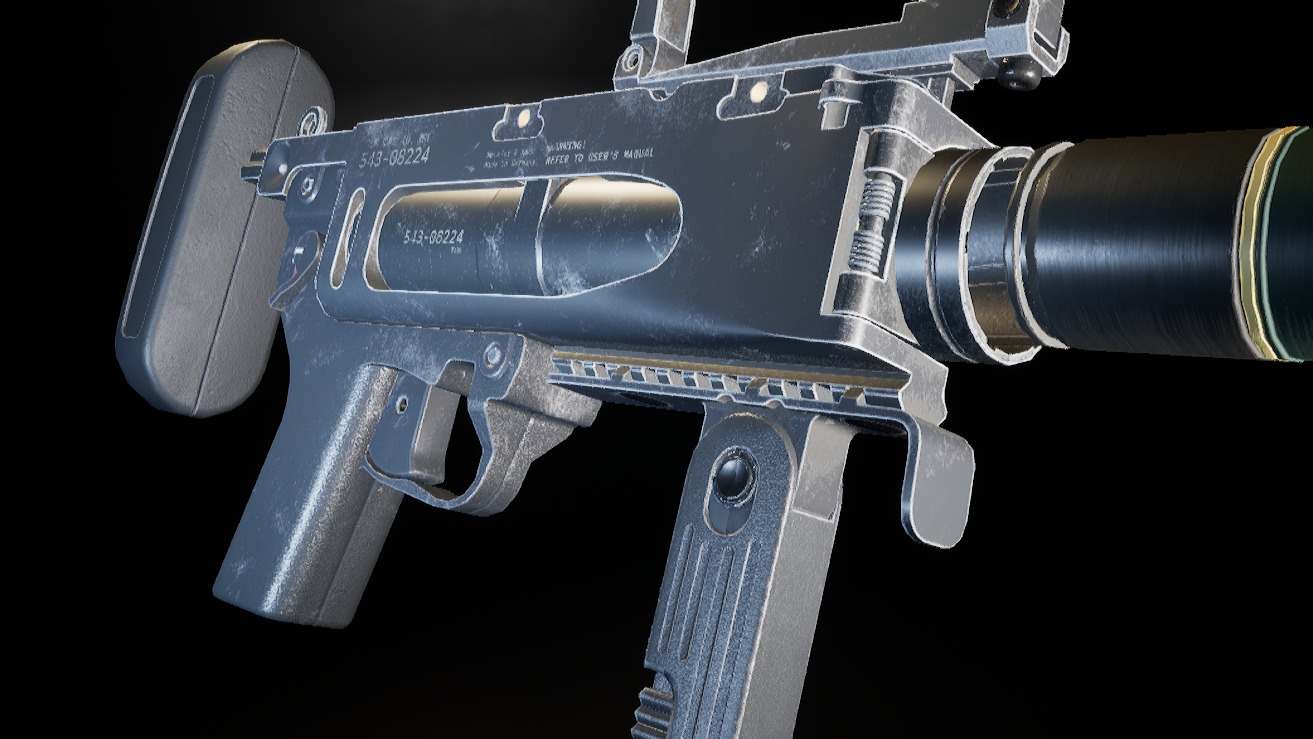 AAA GL320 Grenade Launcher Game Ready PBR Low-poly 3D model_1