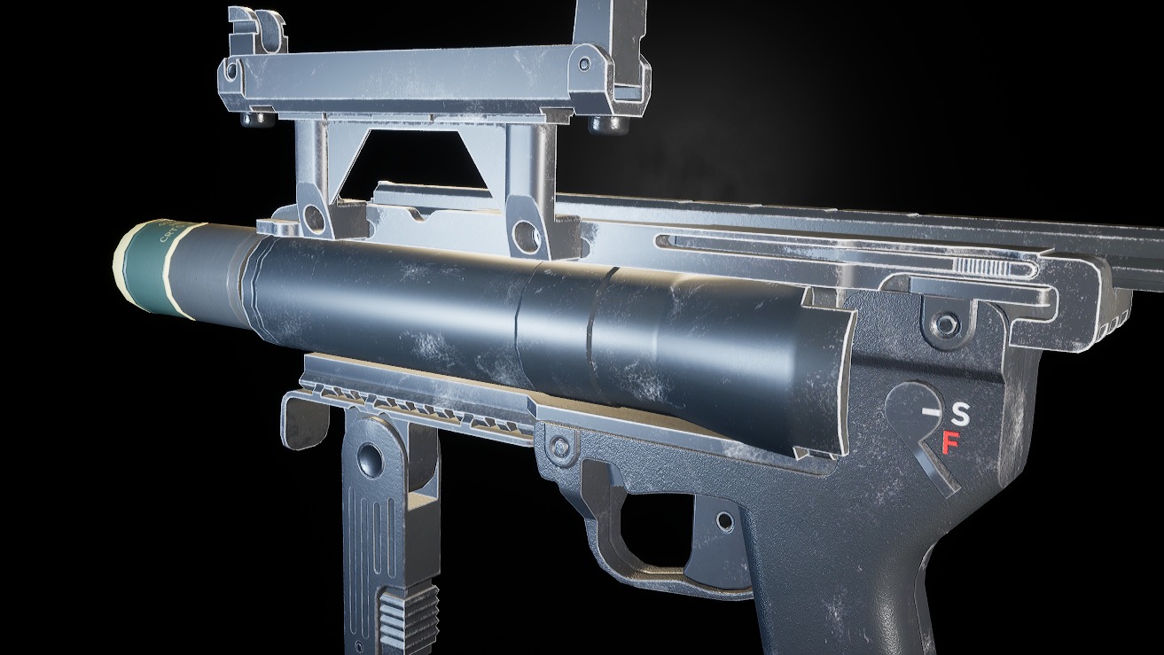 AAA GL320 Grenade Launcher Game Ready PBR Low-poly 3D model_4