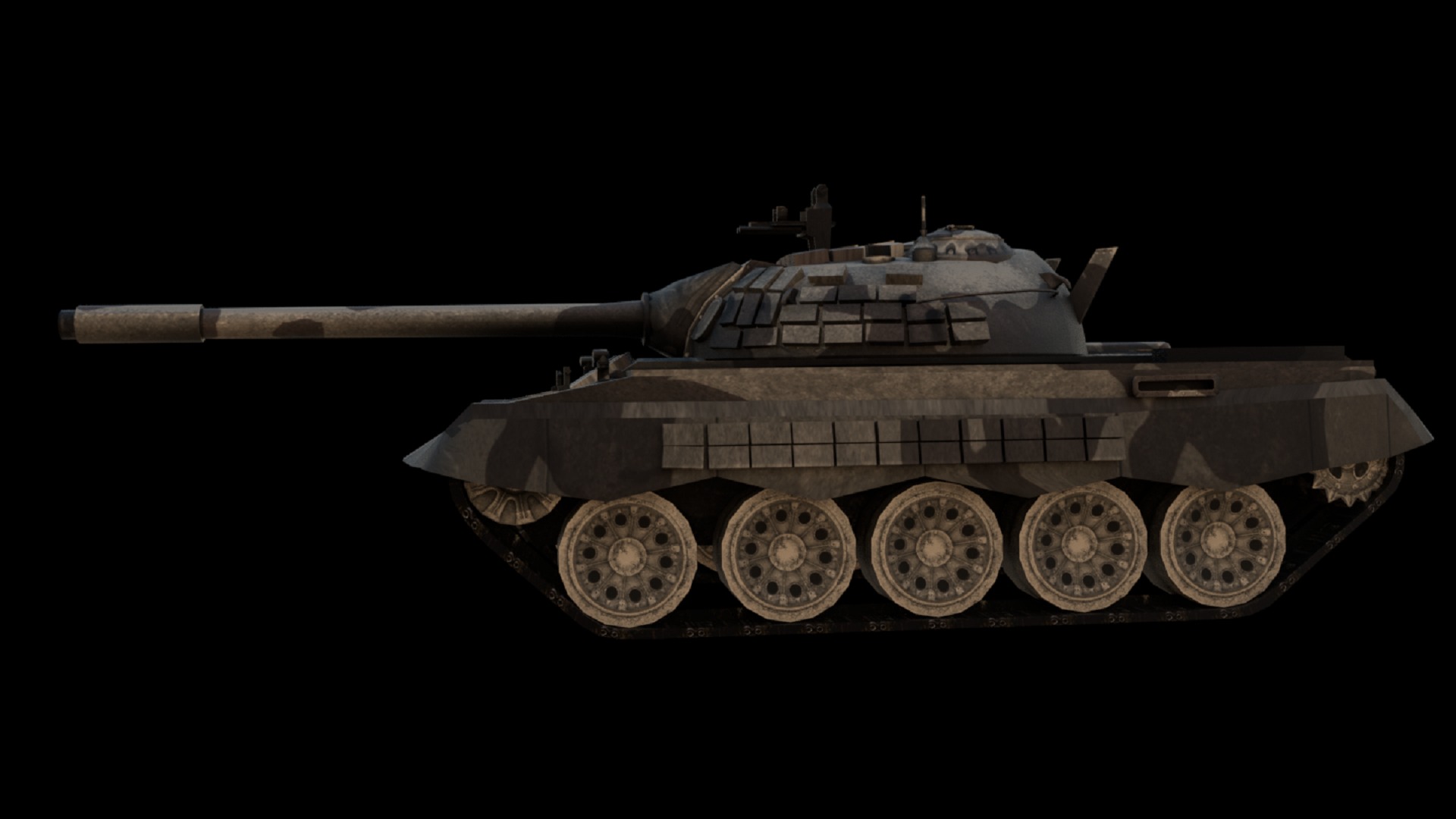T55 Tank 3D Model BF3 Style High Quality PBR Textured Game Ready Low-poly 3D model_2