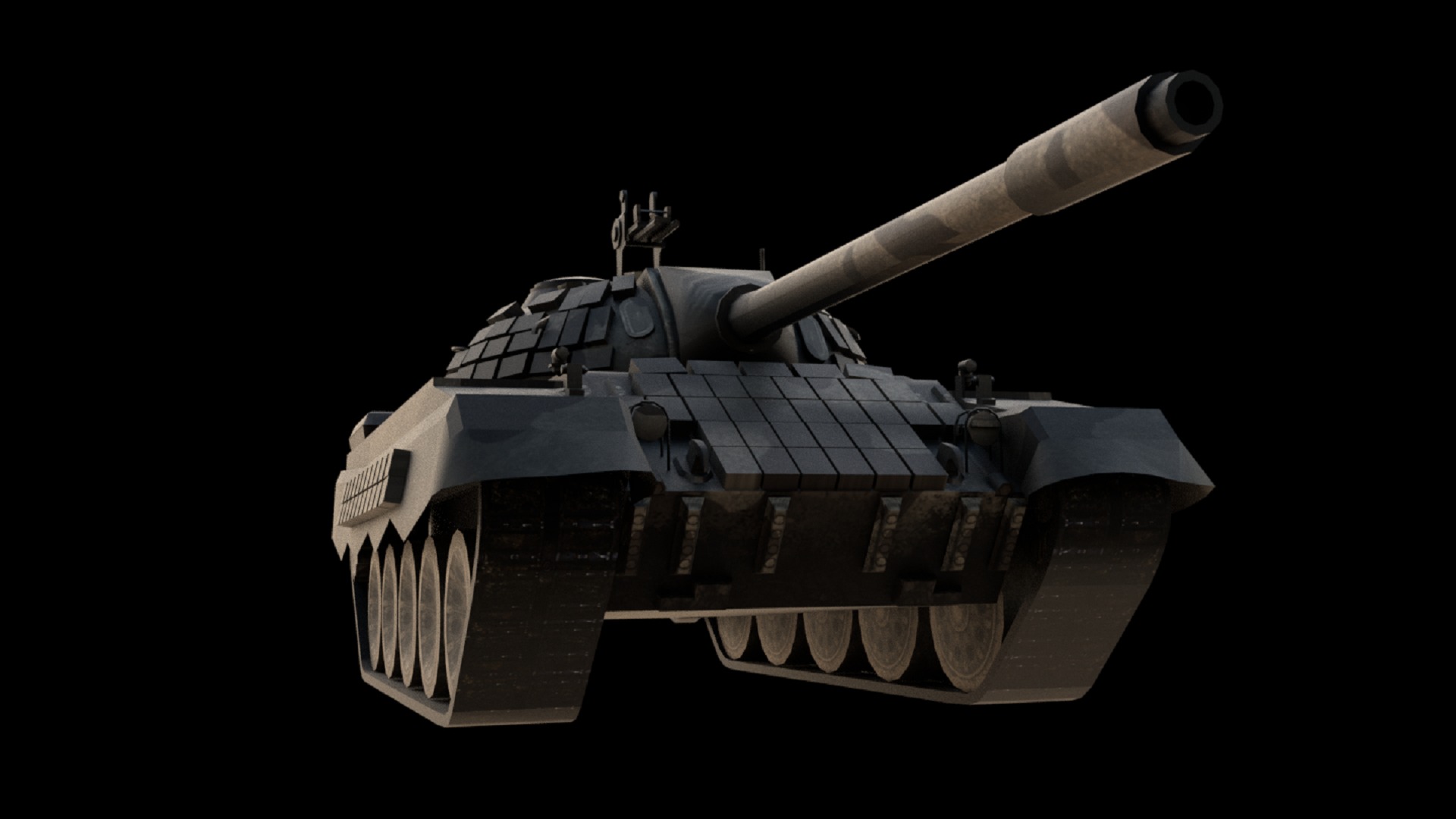 T55 Tank 3D Model BF3 Style High Quality PBR Textured Game Ready Low-poly 3D model_4
