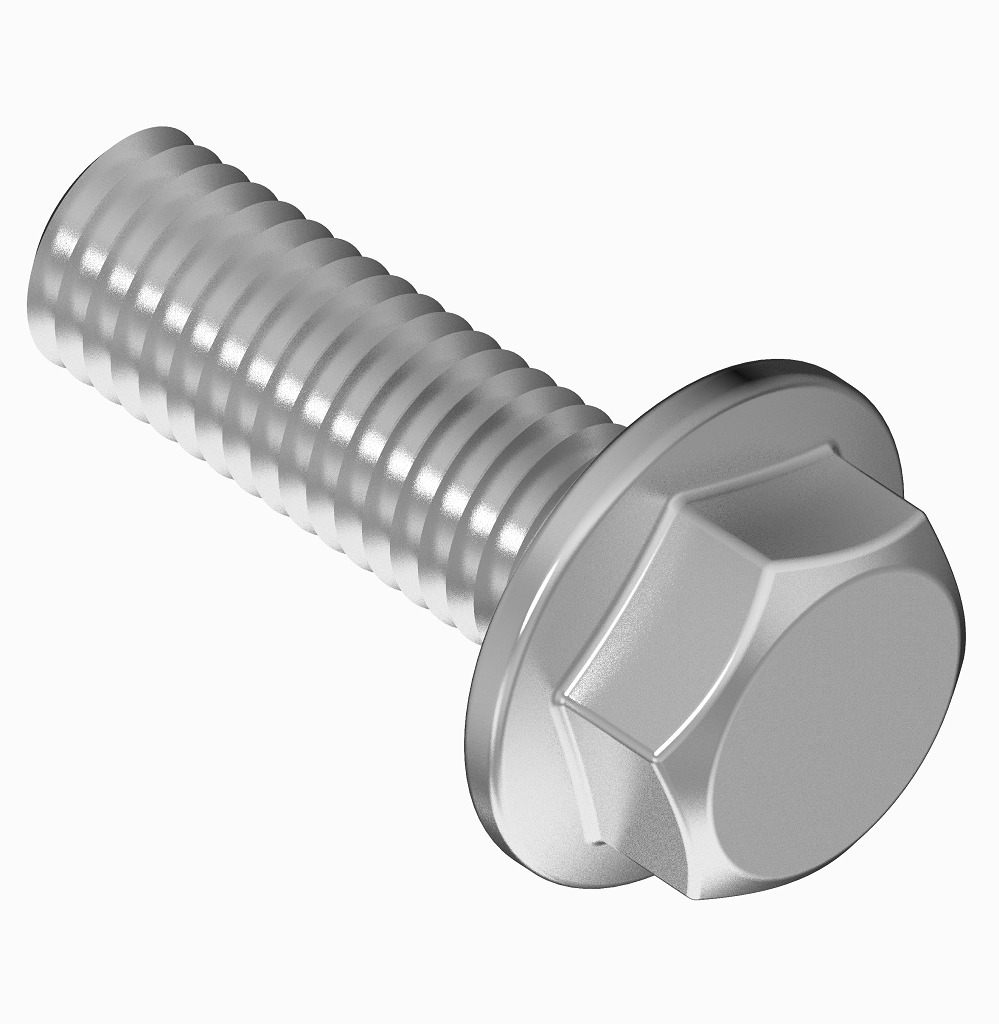 Steel Flanged Bolt 3D print model_2