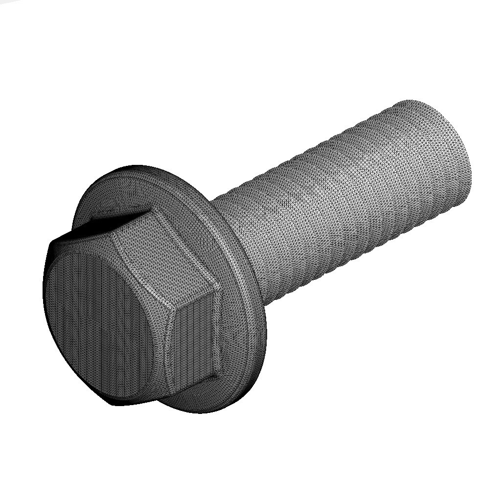 Steel Flanged Bolt 3D print model_3