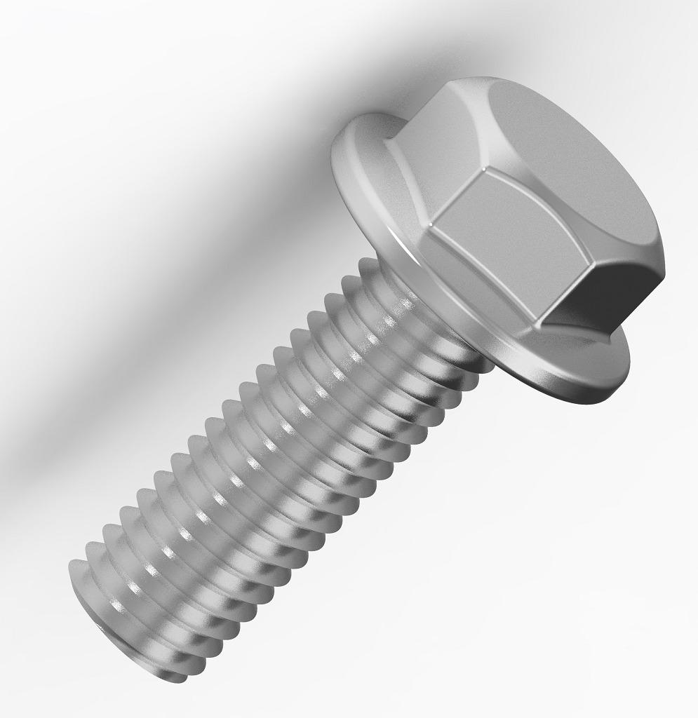 Steel Flanged Bolt 3D print model_1