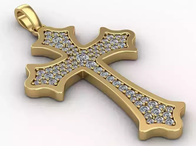 Cross pendant with stones 