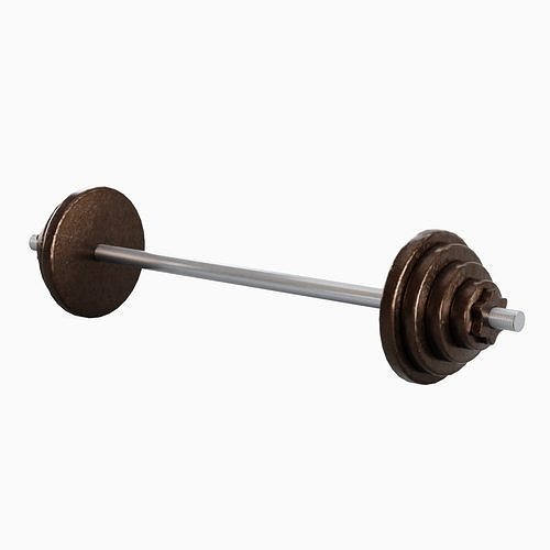 Iron Barbell 02 Low-poly 3D model 4