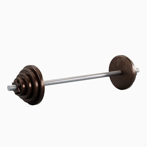 Iron Barbell 02 Low-poly 3D model 3
