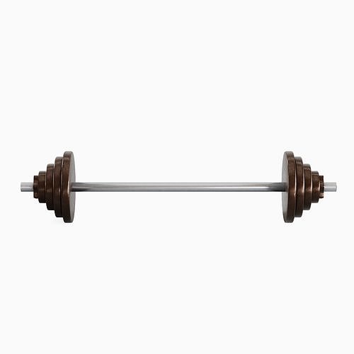 Iron Barbell 02 Low-poly 3D model 5