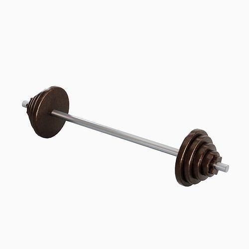 Iron Barbell 02 Low-poly 3D model 6