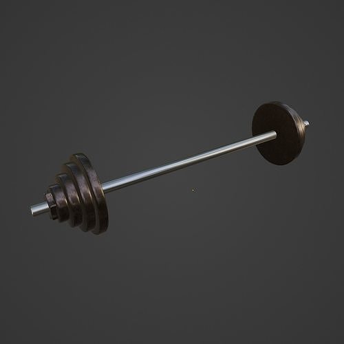 Iron Barbell 02 Low-poly 3D model 7