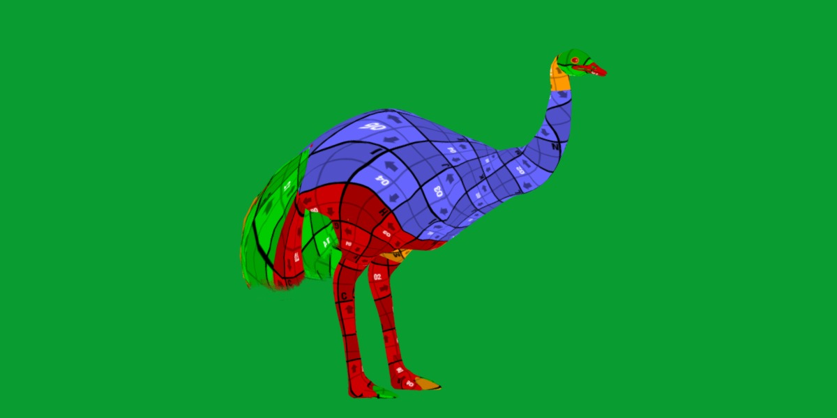 Emu Bird Low-poly 3D model_14