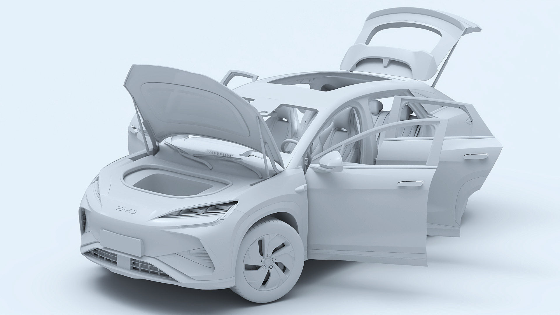 2025 BYD Sea lion 07 EV with interior 3D model_30