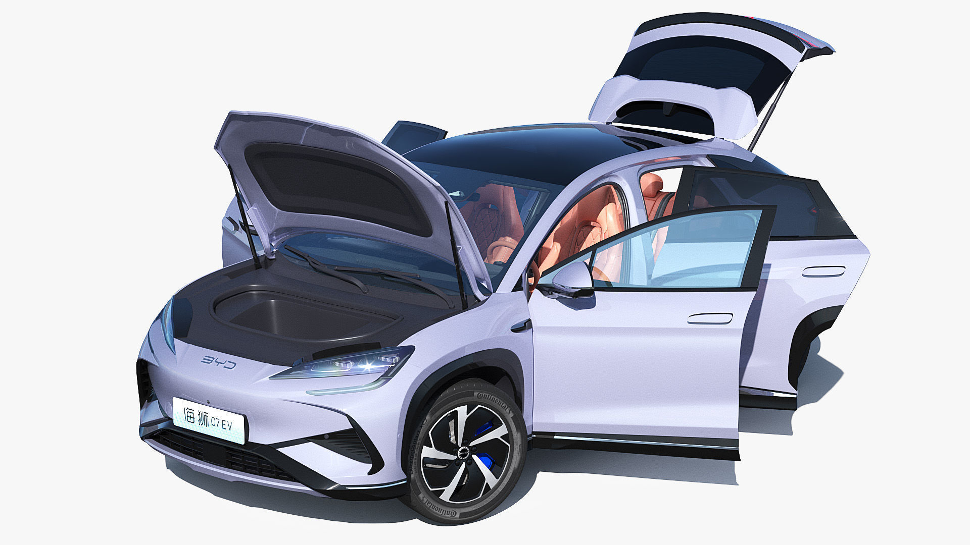 2025 BYD Sea lion 07 EV with interior 3D model_7