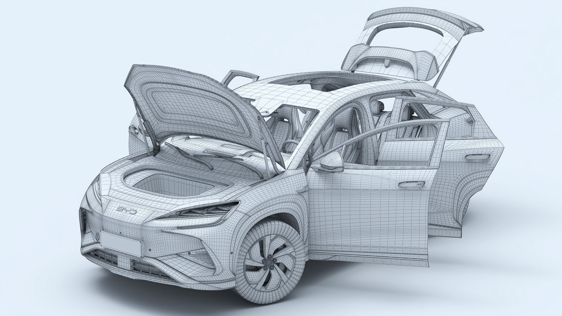 2025 BYD Sea lion 07 EV with interior 3D model_31