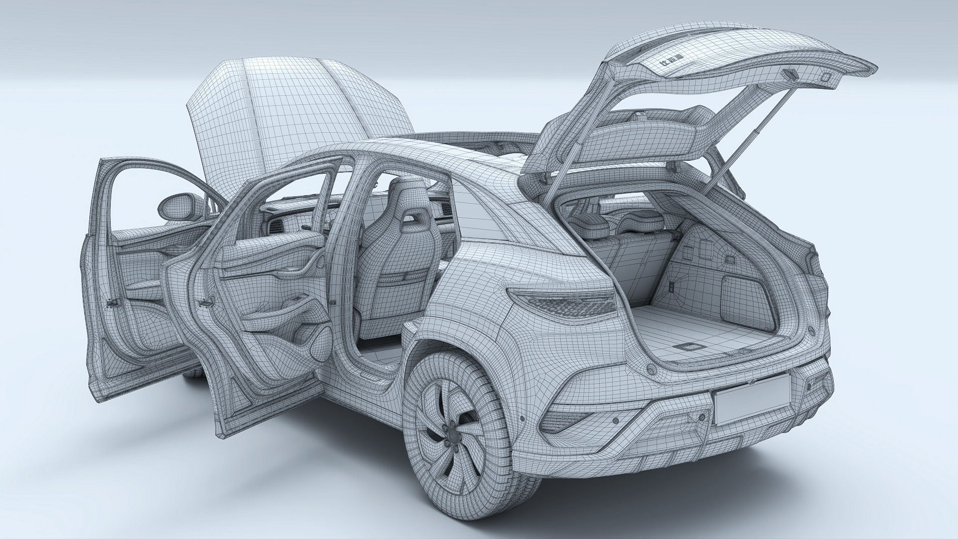 2025 BYD Sea lion 07 EV with interior 3D model_49