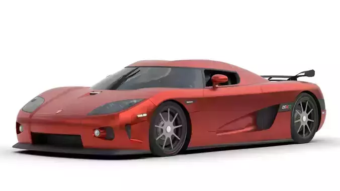 Realistic Red Koenigsegg Hypercar 3D Model High Detail