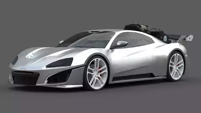 Futuristic Super Eco Hypercar 3D Model High-Detail Realistic