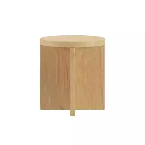 Silas Round Wood Side Table 3D model