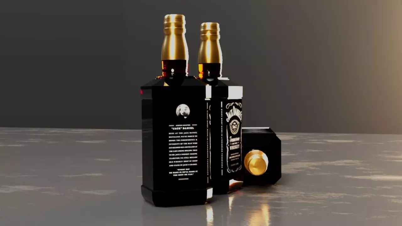 jack daniels Low-poly 3D model_0