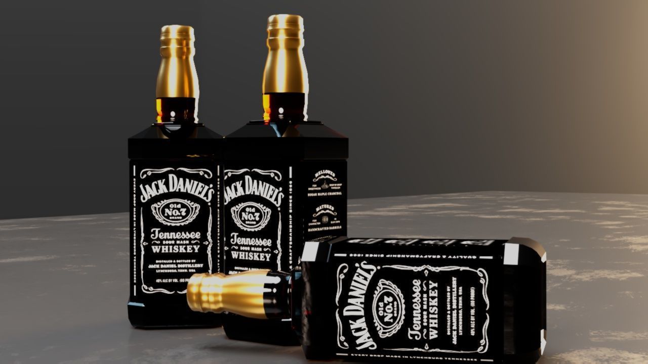 jack daniels Low-poly 3D model_1