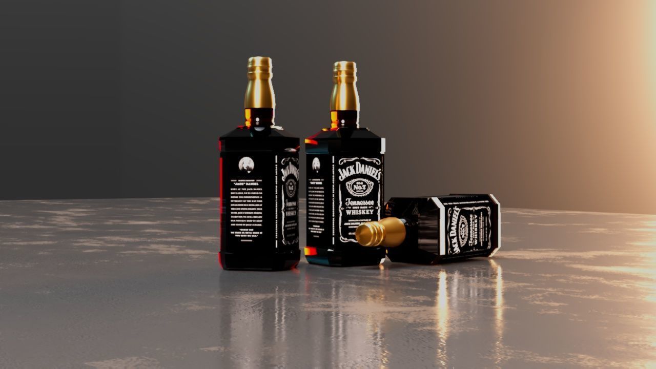 jack daniels Low-poly 3D model_2