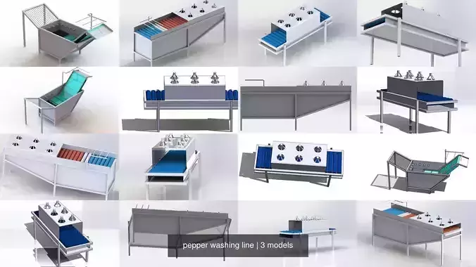 pepper washing line 3D Model Collection