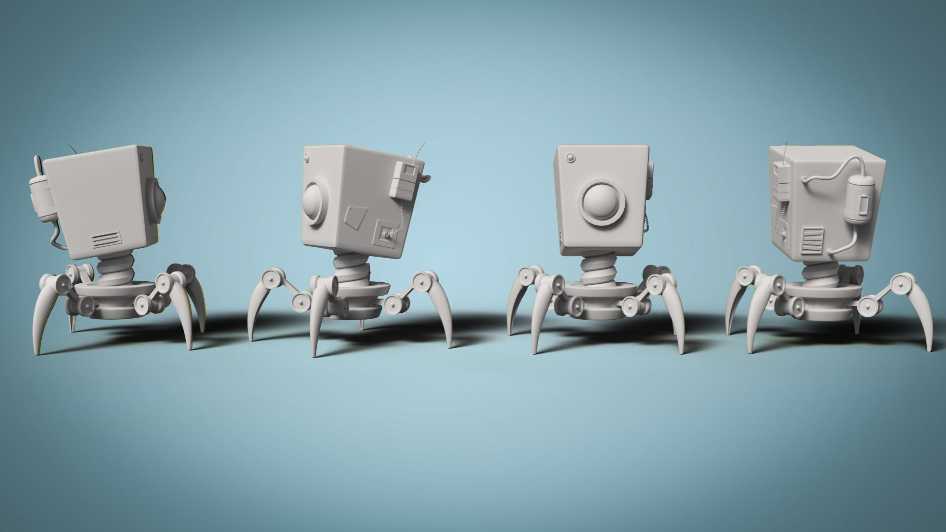 Quad Leg Robo 3D model_1