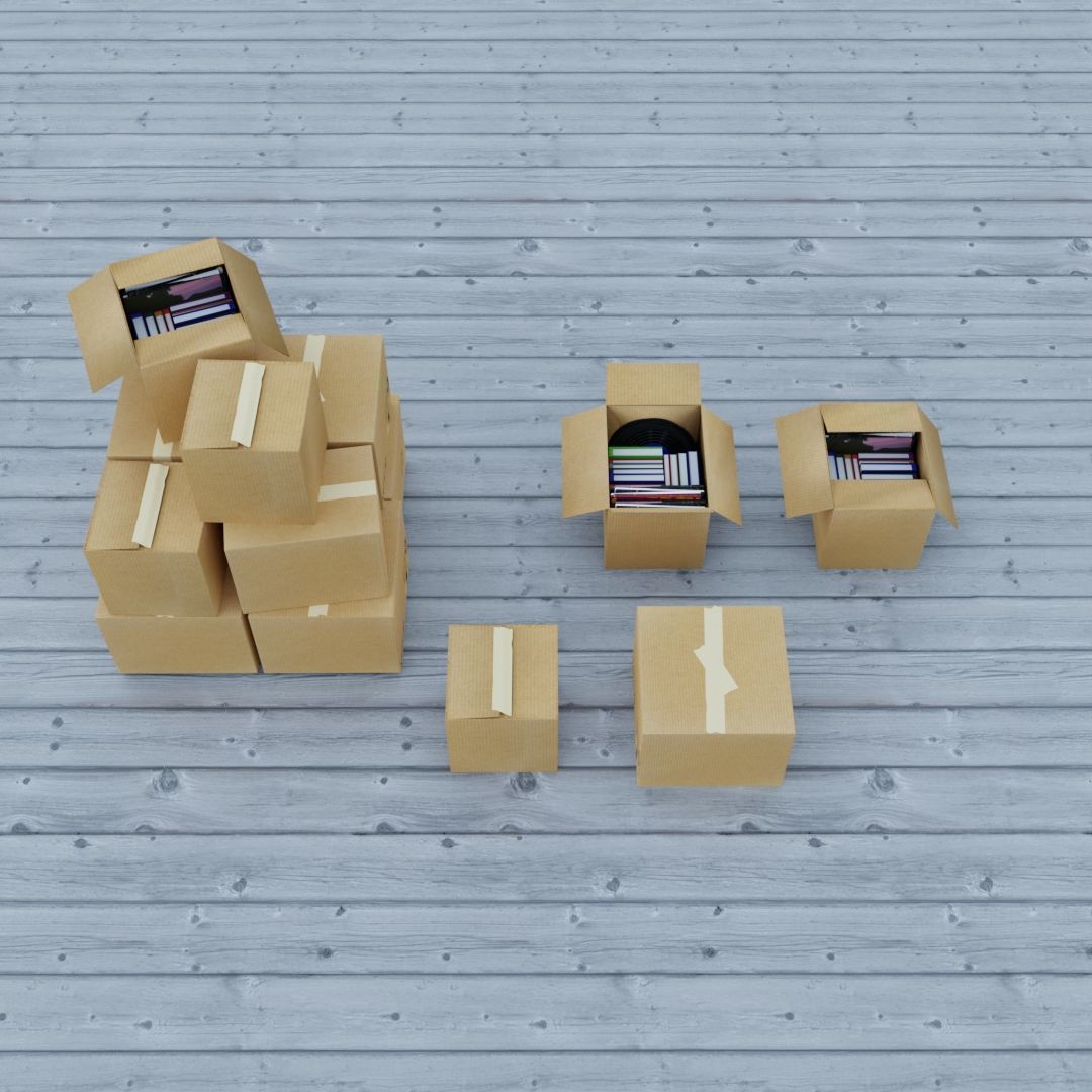 Cardboard Boxes Pile Collection 3D model_6