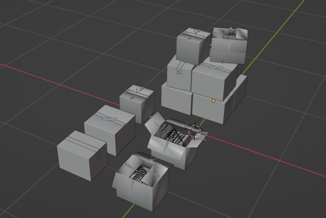 Cardboard Boxes Pile Collection 3D model_19