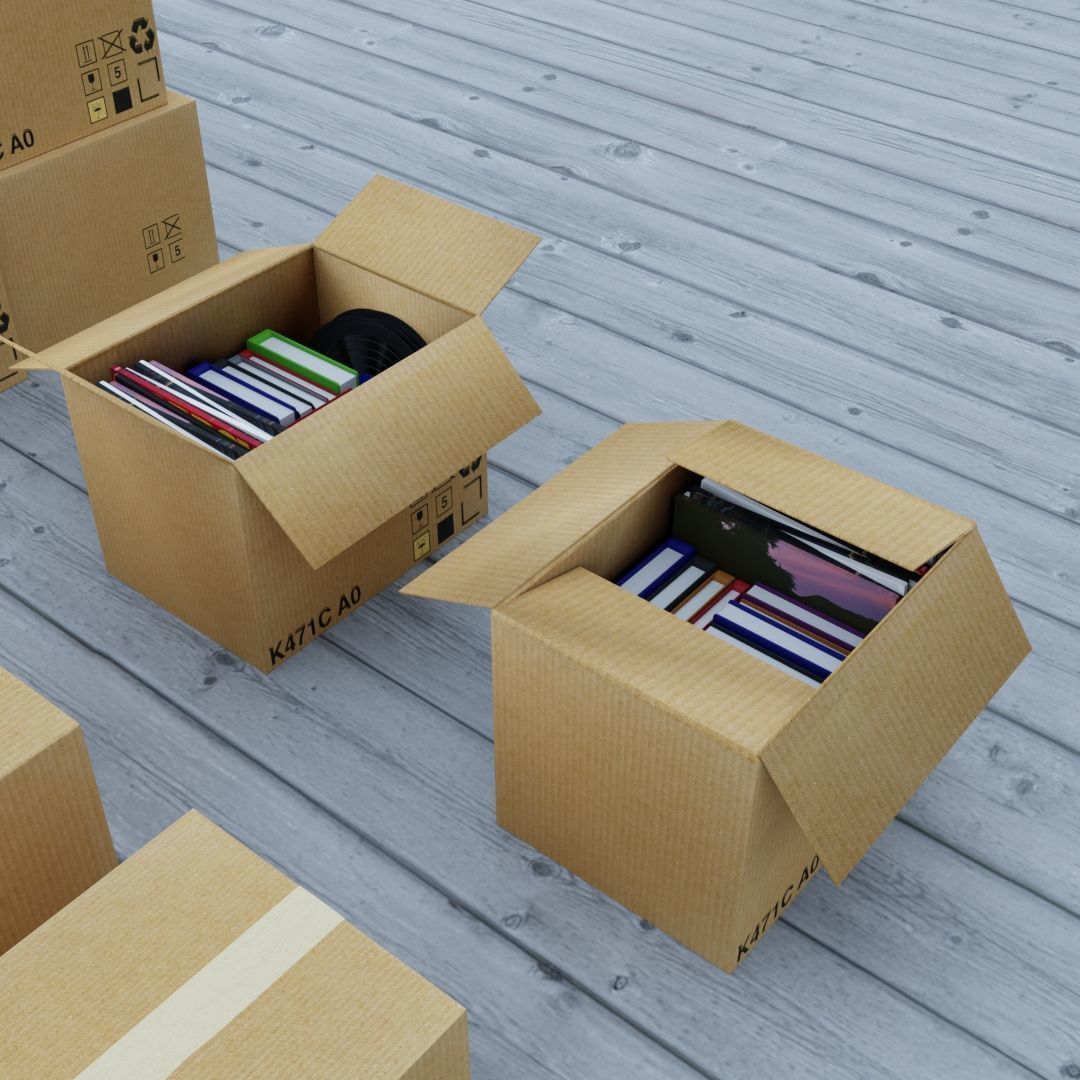 Cardboard Boxes Pile Collection 3D model_3